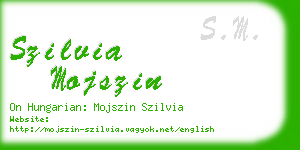 szilvia mojszin business card